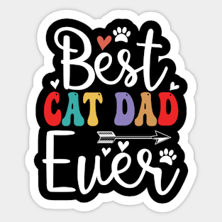 Best Cat Dad Ever Funny Vintage Cats Lover Sticker